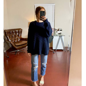 MADEWELL Patchwork Cableknit Tunic Sweater